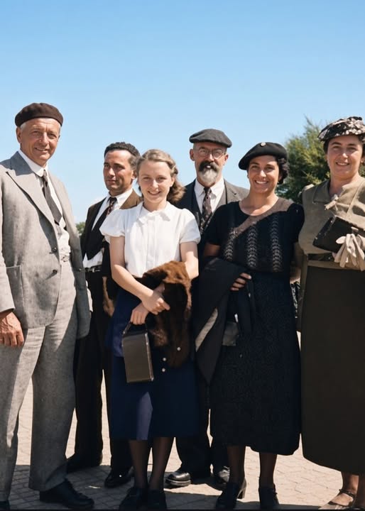 Archive historique : Cliché de 1938 promenade et pose photo sur le front de mer d'Arcachon. L'élégance...