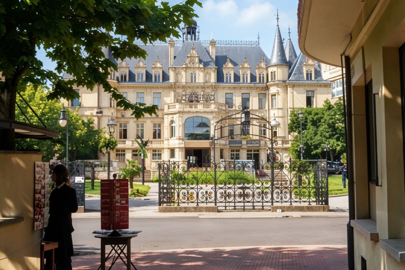 Archive historique : Photographie carte peut être des années 30 prise devant le kiosque