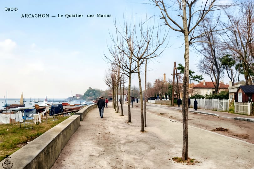 Archive historique : Vers 1903 Quartier des Marins Arcachon