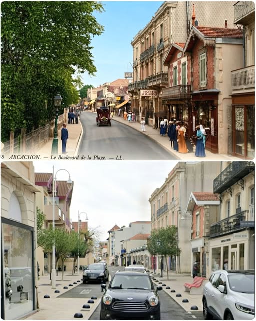 Archive historique : Vers 1904 utre point de vue vers l'hôtel Jampy Boulevard de la Plage arcachon