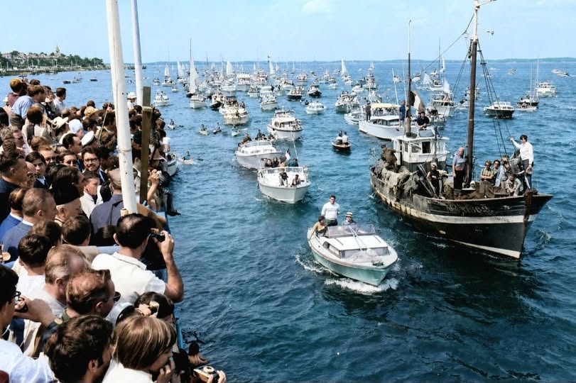 Archive historique : Fête de la Mer à Arcachon dans les années 60, une belle photographie d'époque...