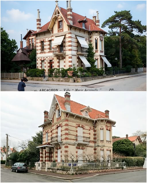 Archive historique : Vers 1900 Villa Marie-Antoinette 36 allée Mentque Arcachon Ville d'Hiver. Cette...