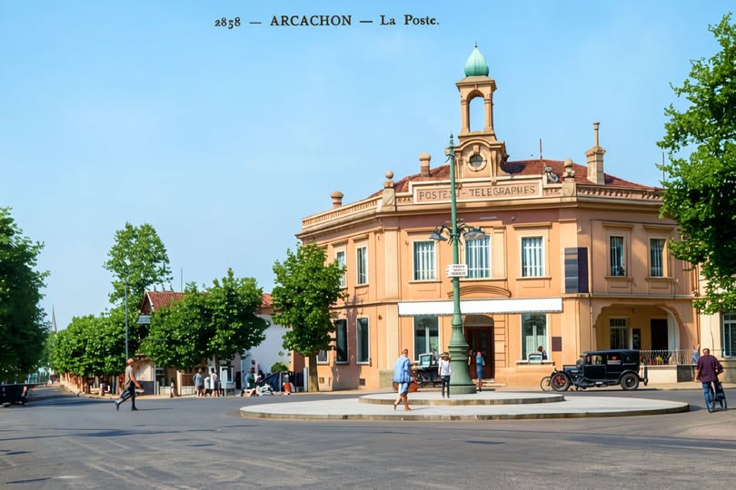 Archive historique : Vers 1934 la Poste d'Arcachon