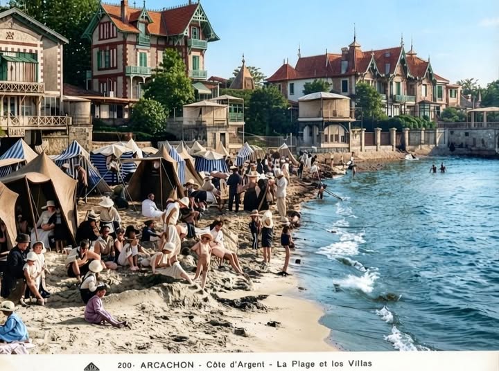 Archive historique : Arcachon, au début du siècle dernier, regardez ces tentes de plage et...