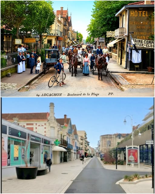 Archive historique : Vers 1900 au 228 boulevard de La Plage à gauche, derrière les grilles, c'est une...