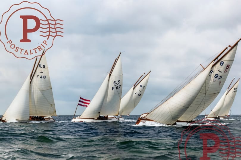Archive historique : Vers 1937 Régate international D'Arcachon voiliers de la classe des 6 mètres...