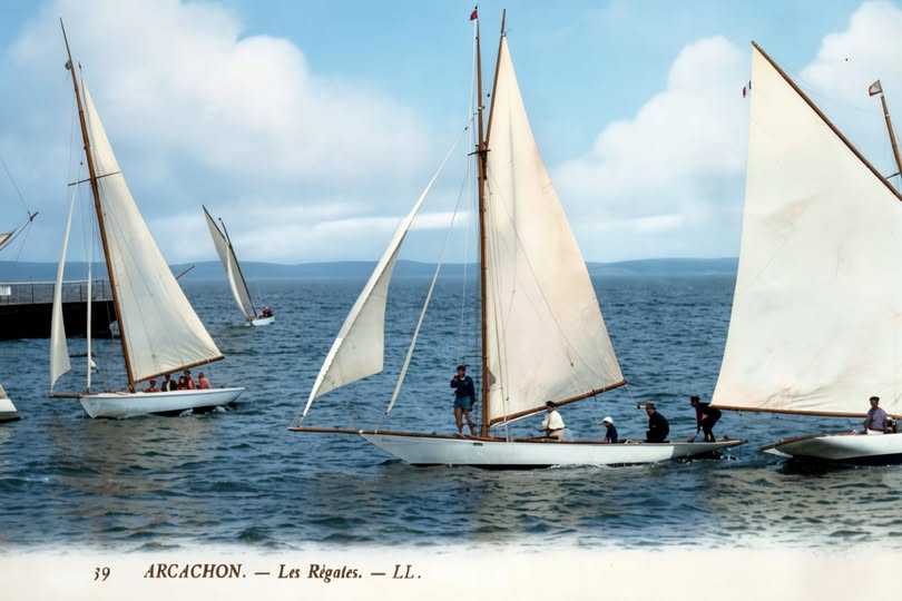 Archive historique : Vers 1910 Régate Arcachon