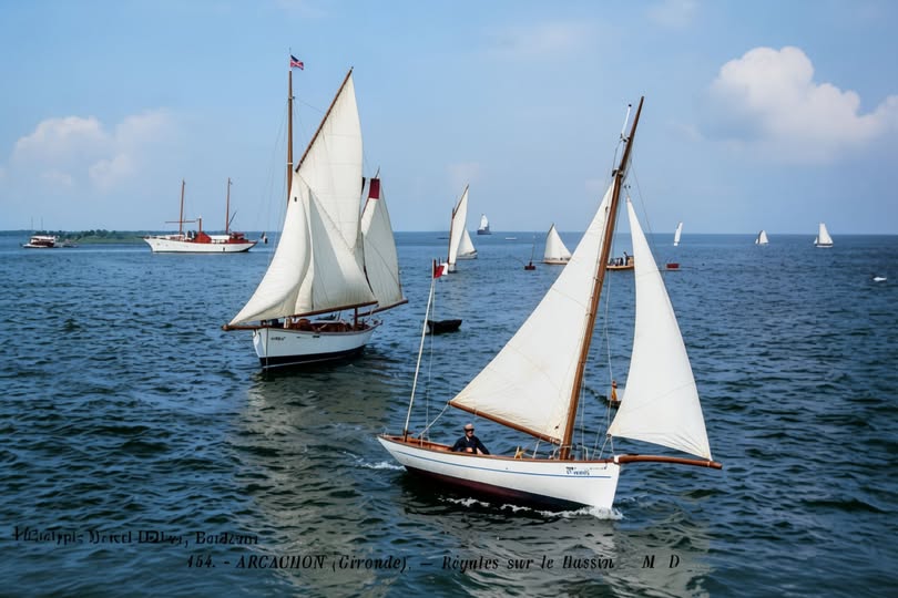 Archive historique : Vers 1910 Régate Arcachon
