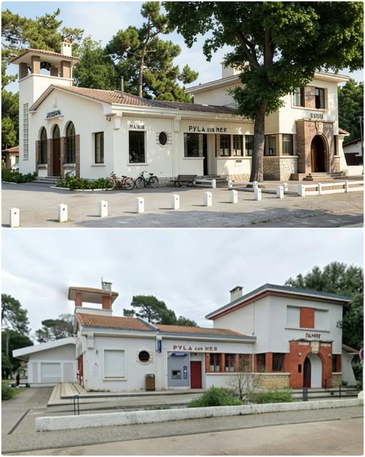 Archive historique : Vers 1960 : La Poste et la mairie Annexe du Pyla, Jusqu'en 1953, la mairie de La...