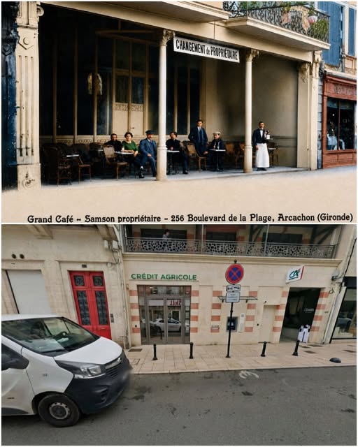 Archive historique : Vers 1930 Carte photo du Grand Café et de son nouveau propriétaire au Boulevard...