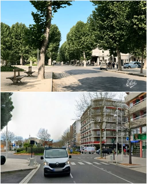 Archive historique : Vers 1940-1950 : le boulevard d'Haussez face à la gare Le boulevard porte depuis...