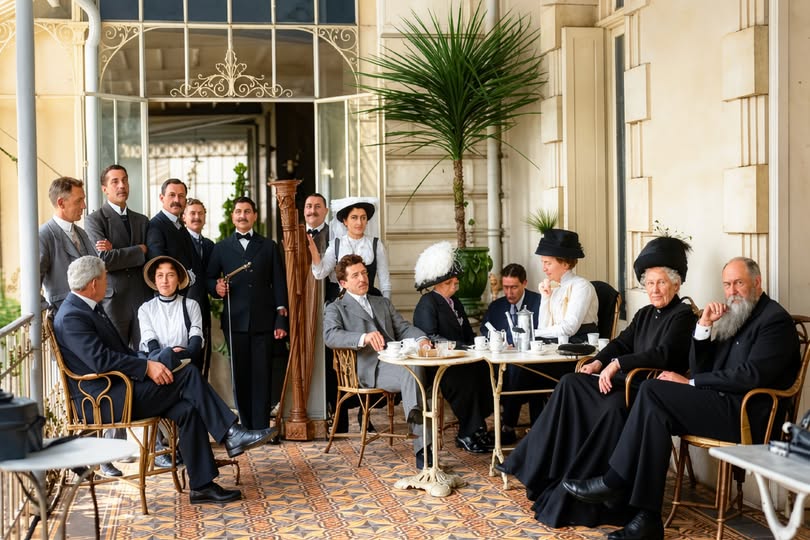 Archive historique : Vers 1910 Salon de l'hôtel Continental d'Arcachon, on reconnaît le carrelage...